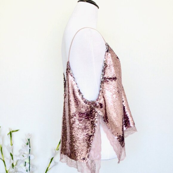 NEW! Intimately Free People Swingin Sequin Tank Cami Pink SZ S - Picture 7 of 9